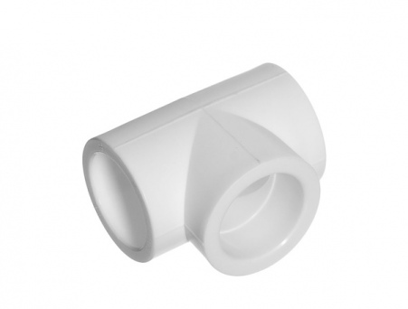 Тройник комбинированный с внутренней резьбой 32х3/4х32мм (белый)